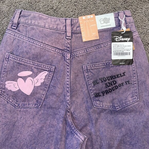 THE SOULED STORE DENIM DIVISION DISNEY LILO & STITCH ANGEL WIDE LEG FIT JEANS 26 - Picture 6 of 12